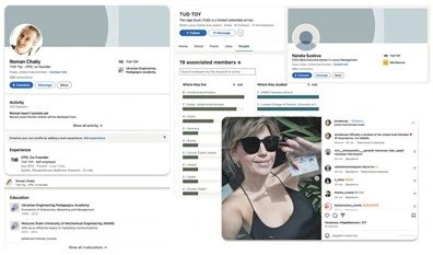 Figure: Linkedin screenshots of Russian TUD Toy Staff