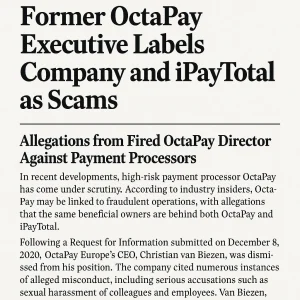 Former OctaPay Executive Labels Company and iPayTotal as Scams