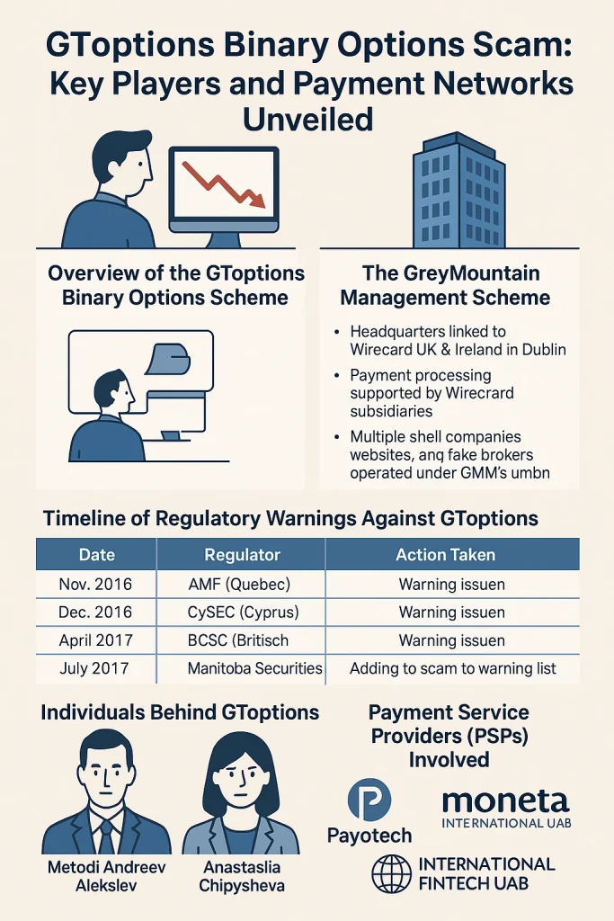 GToptions Binary Options Scam: Key Players and Payment Networks Unveiled