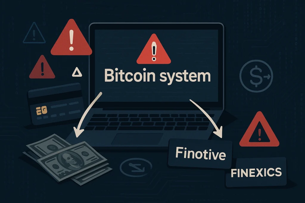 Investor Warning – Bitcoin System Affiliate Driving Traffic to Finotive and Finexics Broker Frauds
