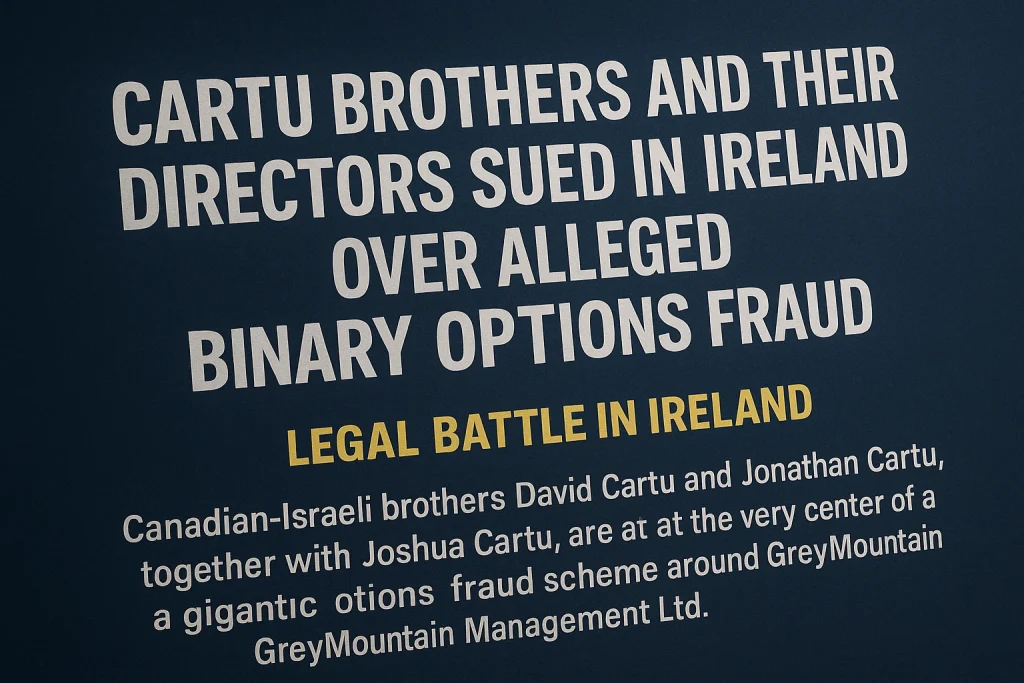 Legal Battle in Ireland: Cartu Brothers and Former Directors Sued for Multi-Million Dollar Binary Options Fraud