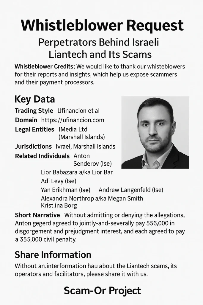 Whistleblower Appeal: Liantech's Hidden Operators Behind Global Binary Options Scams